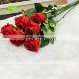FLS04-5 Flower Rose Indian for Wedding Decoration Plastic Flower Wholesale Artificial Flowers Cheap thumbnail-1