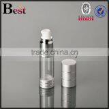 China Hot Products Wholesale Cost Price Silver UV Pump Clear Body Airless Plastic Bottle Cosmetic Lotion Serum thumbnail-2