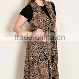 Korea Womans Apparel Manufacturers Cheap 100% Polyester Leopard Print Longline Vest High Waist High Fashion Womens Clothing thumbnail-4