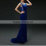 Women Elegant Sleeveless Beaded Floor-length Maxi Evening Party Dress thumbnail-2