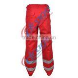 Red Cotton Fire Resistant Pants With Pockets in Man Legs thumbnail-3
