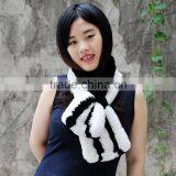 CX-S-27B 2017 Girls Grey Scarf Fashion Lady 100% Rex Rabbit Fur Scarf thumbnail-3