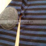 High Quality Kids Children 100% Pure Cotton Plain Elbow Patch Sweater(DK22F) thumbnail-3