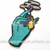 Custom High Quality Smoking Embroidered Patch for Clothes Embroidery Patch Made in China Choose Size/color thumbnail-2