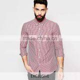 Farah Shirt With Gingham Check Slim Fit Cotton Shirt In Red thumbnail-1