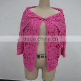 Ladies Crochet Cotton Batwing Sleeve Blouses With Flower Pattern Fashion Top