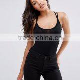 Women Double Strap Cross Back Bodysuit Plain Black Sexy Crisscross Jmpsuit For Summer Fitness One Piece Underwear thumbnail-3