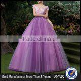 MGOO Elegant New Arrival Off Shoulder Purple Quinceanrea Dress For Girl Formal Gradution Applique Prom Dress YDYS15B0079 thumbnail-1