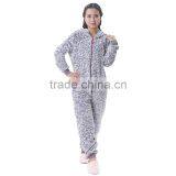 Factory direct sale adult onesie leopard grain design fleece onesie