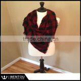 Wholesale Multi-Colored Plaid Oversized Blanket Scarf thumbnail-4