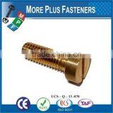 Made in Taiwan Slotted Cheese Head Bolt Machine Screw Metric Coarse Stainless Steel Brass Zinc Finish thumbnail-2