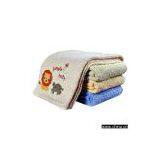 Microfiber Knit Baby Blanket W/Hand Crocheted Applique thumbnail-1