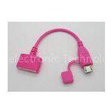 Micro USB Male To Female Cable Adapter Black / White / Pink