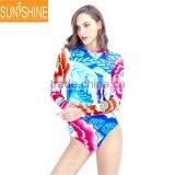 85% Polyester 15% Spandex Sublimation Zipper Long Sleeve Swimwear thumbnail-2