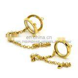 Gold Plated Locklet Design Cubic Zincon Bracelet Stainless Steel thumbnail-2