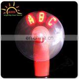 ABS Material Cool Message Fashionable Light Up LED Flashing Fan Wholesale With Option Color for Promotion