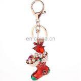 Promotion Christmas Keychain Rhinestone Metal Alloy Santa Claus Keychain thumbnail-2