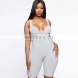 2020 New Arrivals Women Sleeveless Bodycon Casual Jumpsuit Ladies V-Neck Sportswear Playsuit With Zippers thumbnail-6