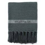 Solid Blanket Cross Woven Couch Throw Christmas Knitted Blankets Made In China thumbnail-2