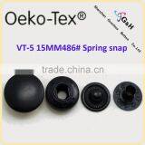 VT-5 15mm 486# Metal Snap Button With Black Plating Color