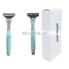 Factory Promote Stainless Steel Triple Blade Razor Mens Grooming Safety Shaving For Cleaning