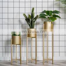 Best New Decor Iron Design Large Garden Tall Gold Modern Round Pot Outdoor Indoor Plant Stand Metal thumbnail-1
