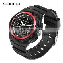 Sanda 3004 High Quality Analog and Digital Wristwatch Waterproof Luminous Dual Display New Sport Watch for Men