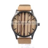 2016 New style leather band smart watch&wooden watch& watches men japanese quartz movement watches