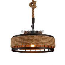 Stylish Hanging Lamp Vintage Hemp Rope Pendant Ceiling Lamp For Decoration Modern Design Metal Pendant Light thumbnail-1