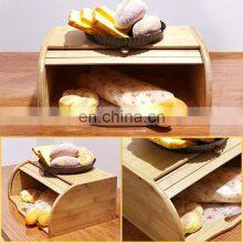 Countertop Extra Large Roll Top Bamboo Bread Boxes Rustic Storage Bin Holder For Kitchen thumbnail-5