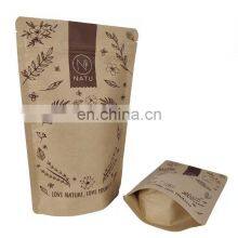 Wholesale Custom Printed Stand up Pouch Brown Kraft Zipper Paper Pouch for Dried Fruit Nuts Bag