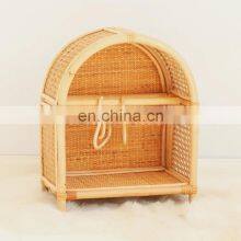 Hot Sale Wicker Carbinet for Doll, Wardrobe Rattan Doll Furniture Kids Toys Mini Boho Vietnam Manufacturer