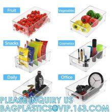 Hot Selling Transparent Plastic Pet Kitchen Stackable Storage Box Bins Container Set Refrigerator Drawer Fridge Organizer thumbnail-4