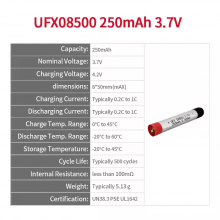 08500 High-Efficiency Cylindrical Lithium Ion Battery 250mAh 3.7V Powerhouse for Portable Gadgets Made in China thumbnail-2