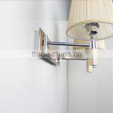 2016 Zhongshan Two Arms Fabric Shade Fancy Wall Light for Home Chrome Polished Wall Light Home Funiture thumbnail-2