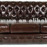 Luxury brown leather hotel sofa XY3469