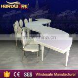 Stainless Steel Frame Mdf Top Half Moon Round Circle Wedding Banquet Dining Table Quality Choice