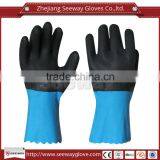 Seeway Nitrile Coated Acid and Alkali Resistant Safety Chemical Gloves With Cotton Lining Added Arm Protective Cuff thumbnail-1