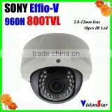 New Hidden Surveillance Camera 30pcs ir Leds Varifocal Lens 2.8-12mm Sony 800tvl Ccd Sensor Dome ir Cctv Camera thumbnail-1