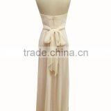 Lady's Poly Georgette Long Nude Evening Dress thumbnail-3