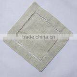 Hemstitch Linen Cocktail Napkins Natural thumbnail-4