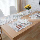 Hot Sale Cotton Linen Canvas Fabric Wedding Table Runner With Printed Pattern