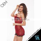 Hot Women Off-shoulder Ruffle Trimmed Night Dress thumbnail-5