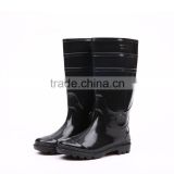 2016 Hot selling cheap black pvc rain boots without steel toe, cheap plastic pvc rain boots