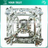 Vintage Crystal Rhinestone Silver Metal Nickel Free Shank Rhinestone Button thumbnail-3