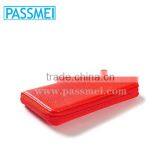 Top Quality Leather RFID Blocking Women Zipper Red Checkbook Wallet thumbnail-4