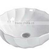 Flower Shape Ceramic White Color Art Basin thumbnail-1