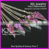 GZKJL-CT0287 New Arrival Red Emperor Stone Agate Druzy Arrow Pendants Necklaces thumbnail-1