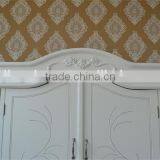 French Style Modern Bedroom Furniture Oak Wood Wardrobe With Two Door thumbnail-3