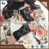 New Style Women Fingerless Driving Gloves Sheepskin Leather Palm Lace Gloves thumbnail-1